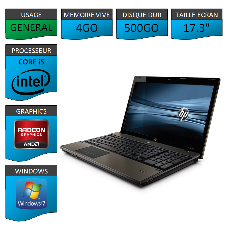 Portable HP Probook 4720s Intel Core i5 4Go 500Go