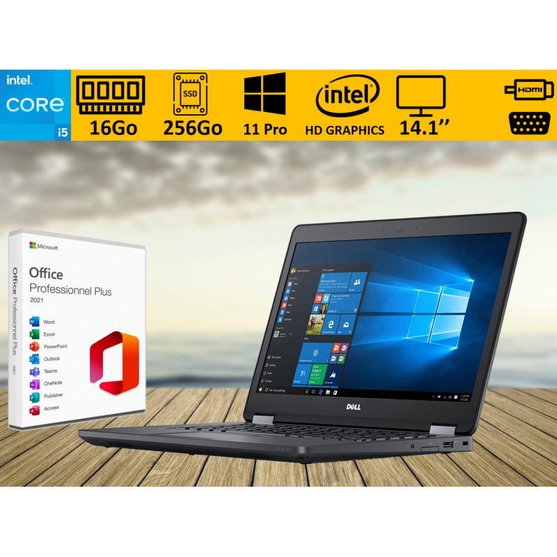 Dell latitude Core i5 16Go SSD256Go Windows 11 Pro Office 2021